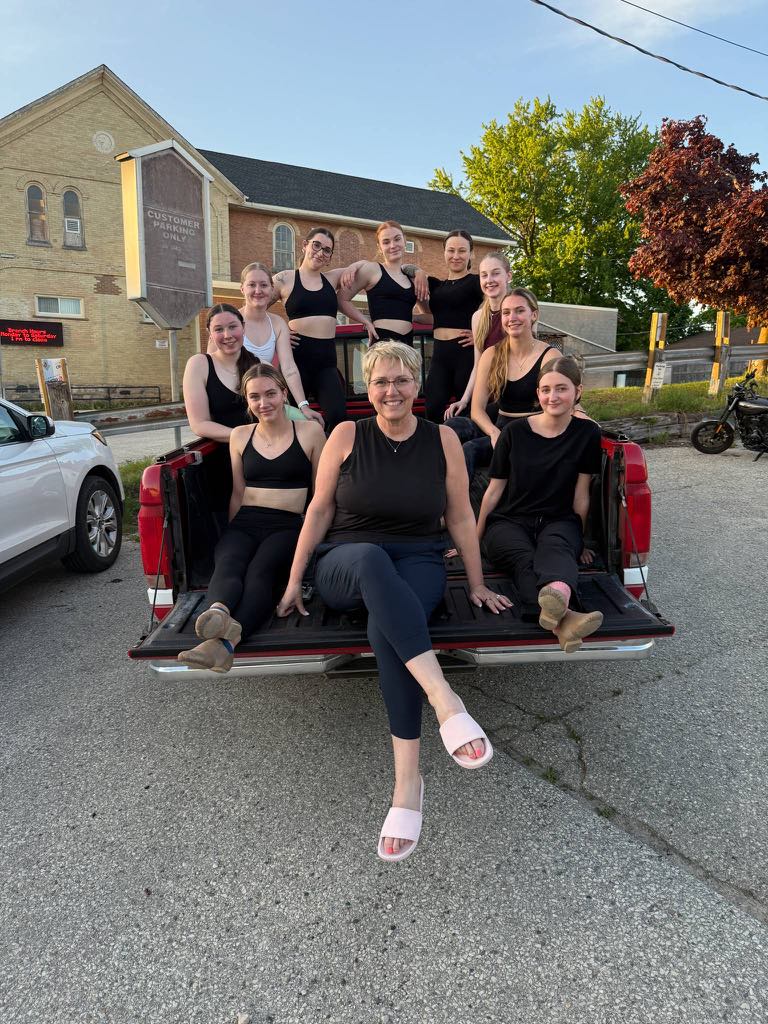 Kerry Moore with some of the senior dance students at KMSD.