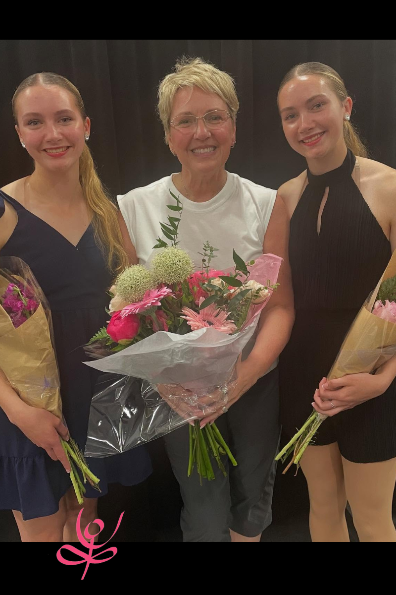 MIss Kerry KMSD with two senior dancers 